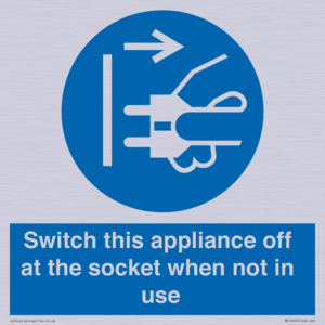 Switch this appliance off at the socket when not in use